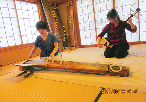 第22回 明彩会 発表会　「ながらの春」。初めての発表会。遠くからお稽古に通い、がんばっています。